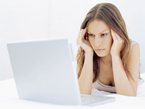 can't think woman and laptop